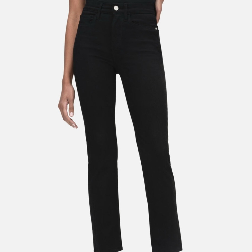 FRAME Le High Straight Black Denim Jeans 31